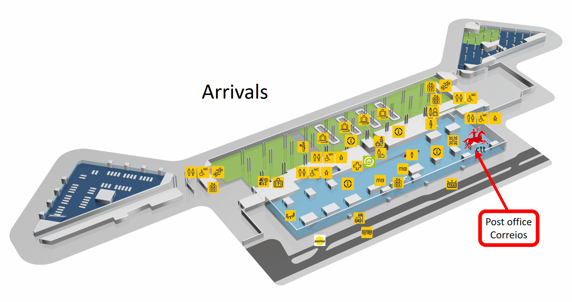 Lotnisko w Porto Portugalia mapa plan hala przylotów Aeroporto Porto planta opis informacje przewodnik dojazd jak dojechać info zdjęcia fotografie
